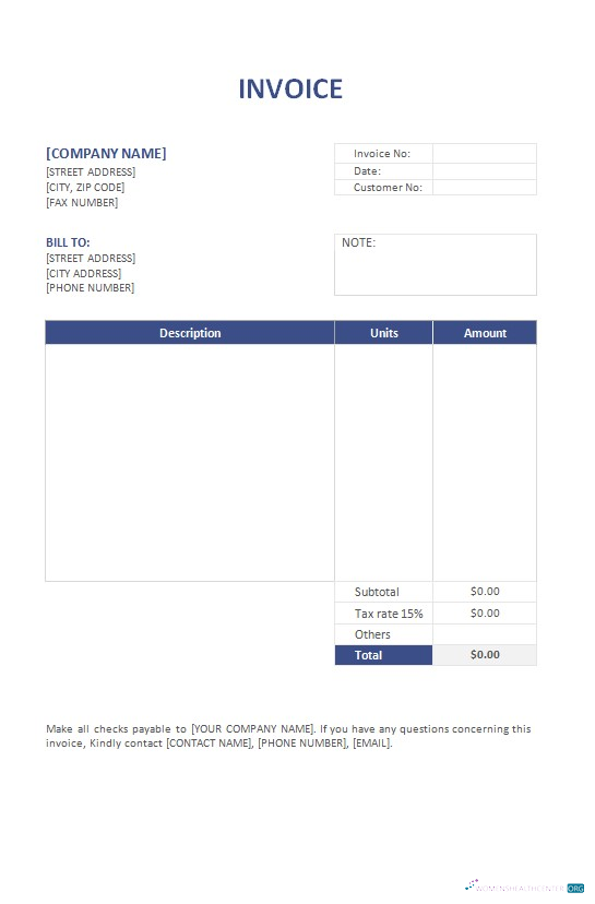 Download Free Invoice Format Photoshop template